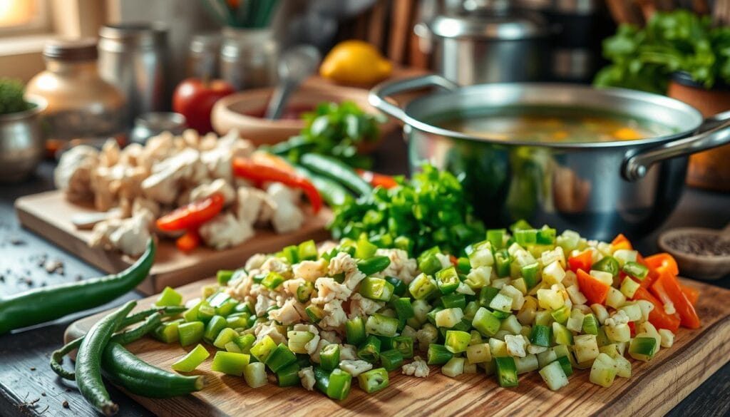 Green Chile Chicken Soup Preparation Green Chile Chicken Soup Preparation