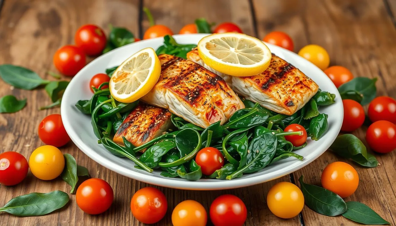 recipes with salmon and leaf spinach