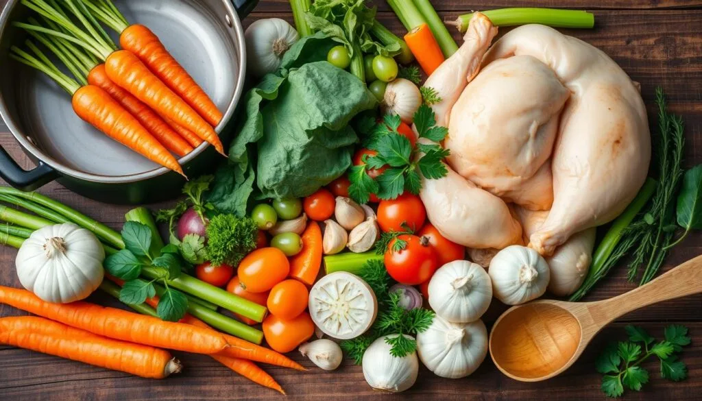 Best Chicken Vegetable Soup Ingredients A bowl of delicious chicken vegetable soup filled with colorful vegetables, tender chicken, and fresh herbs, perfect for a quick and healthy meal.