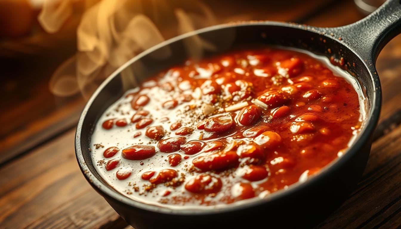 A plate of hot dogs topped with rich, meaty chili sauce, garnished with diced onions and shredded cheese, served on a rustic wooden table.